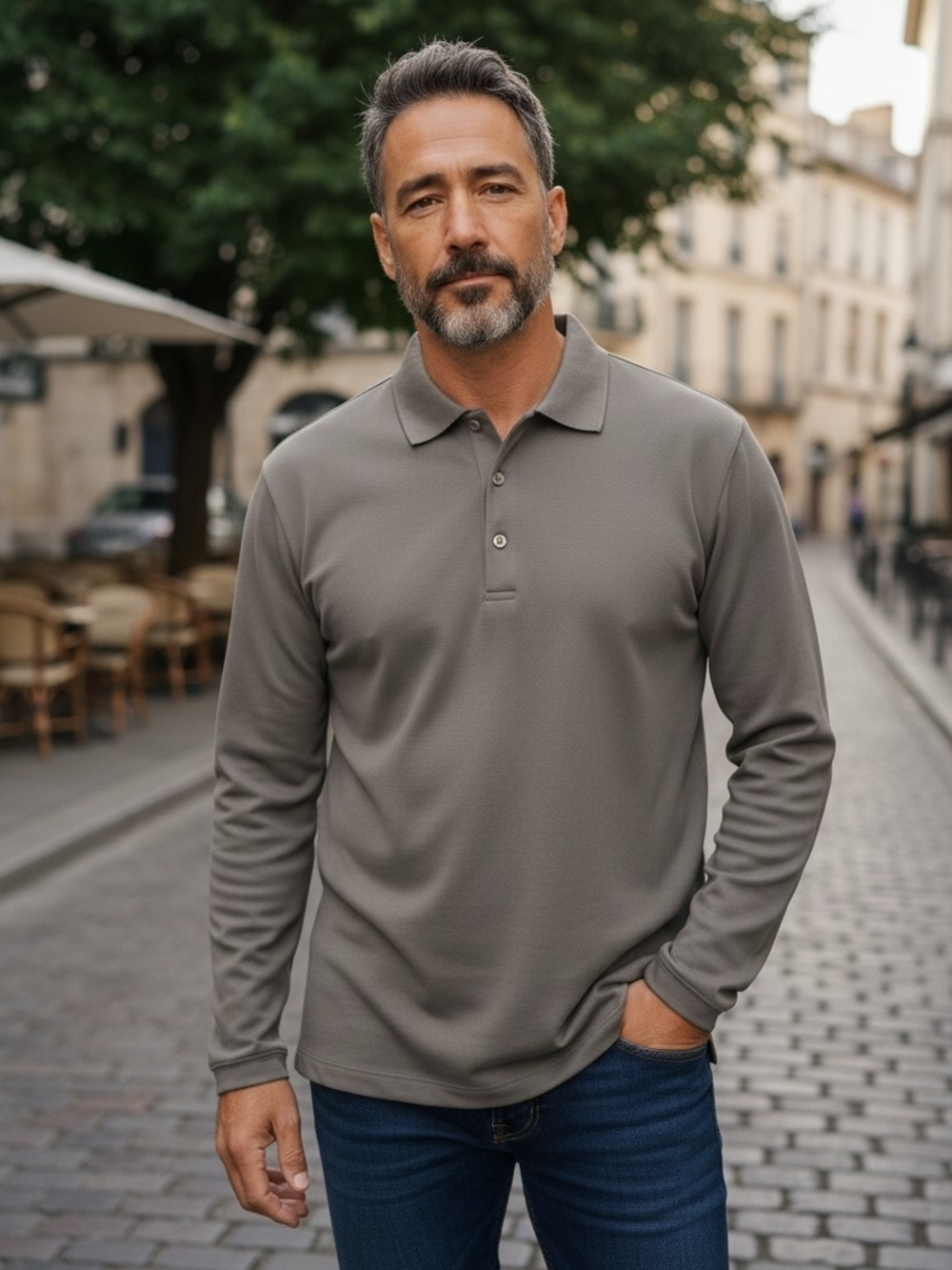 Grand Slam Performance Airflow Long Sleeve Polo Shirt Gray Size XL (EUC)